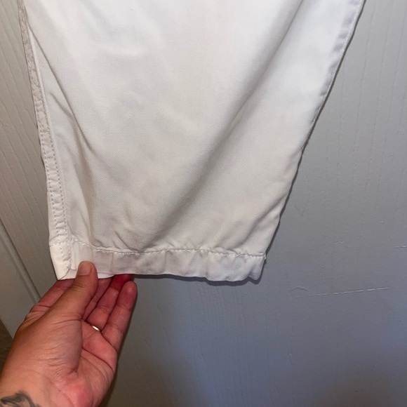 Women’s White Elastic waist pull on Drawstring Straight Leg Pants Size L LOFT - Picture 7 of 7